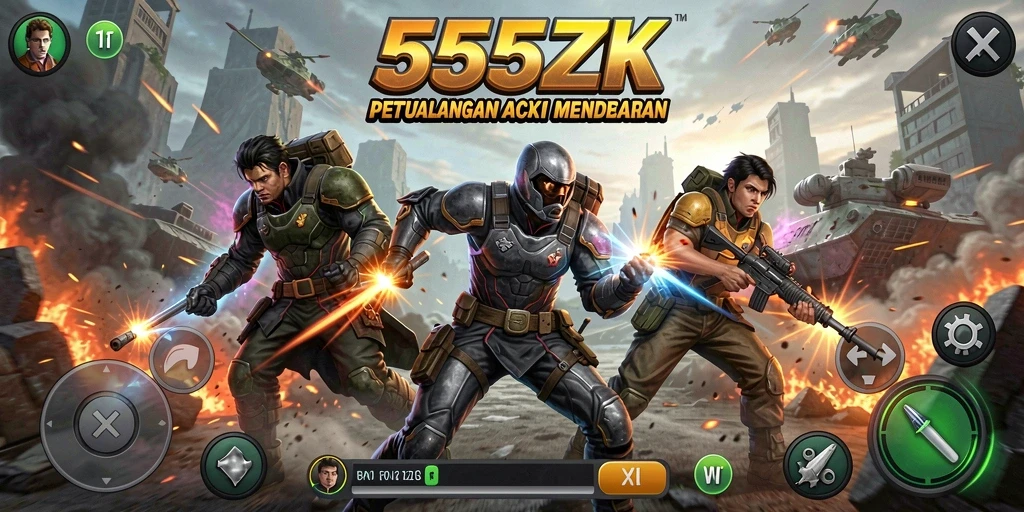 Tampilan seru dari aksi intens dalam game 555ZK.