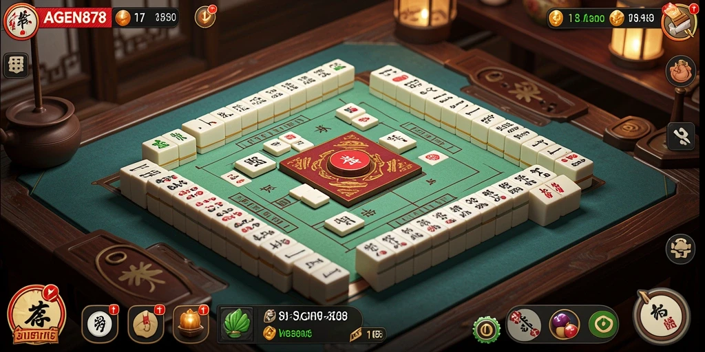 Tampilan menarik dari gameplay Mahjong di AGEN878.