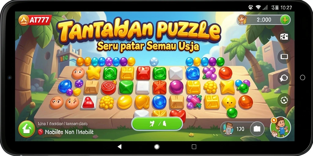 Tangkapan layar utama AT777 menunjukkan gameplay puzzle yang menarik.