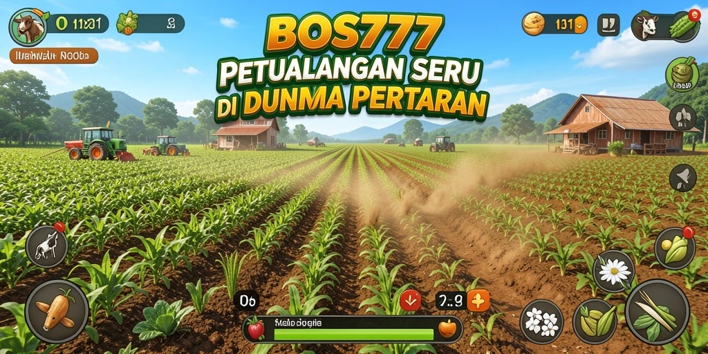 Tampilan screenshot gameplay BOS777 yang menunjukkan keseruan bertani.