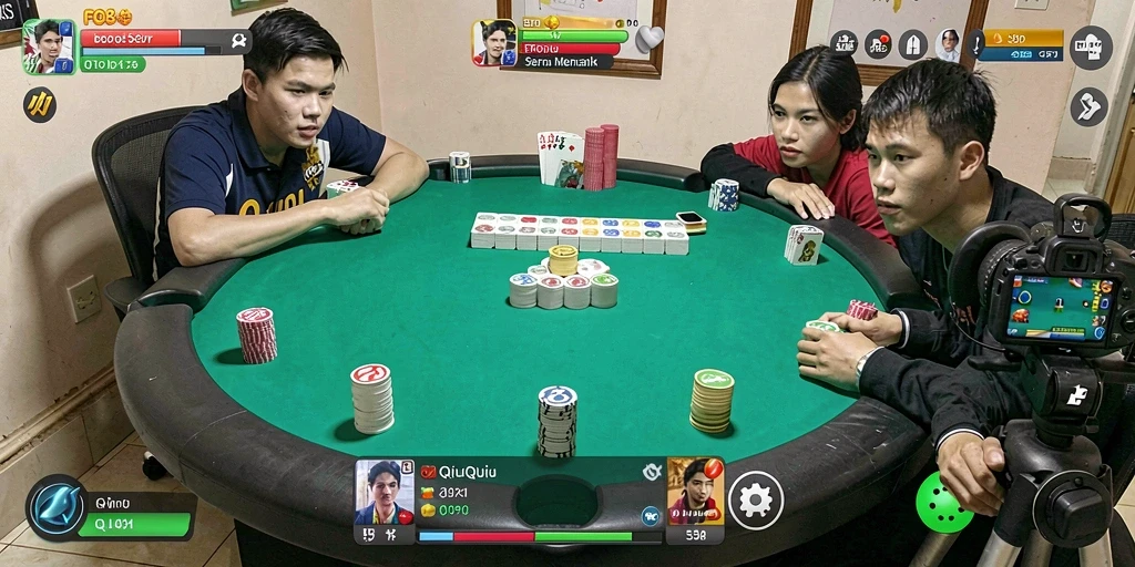 Screenshot gameplay QiuQiu FO8 yang seru dan mendebarkan.