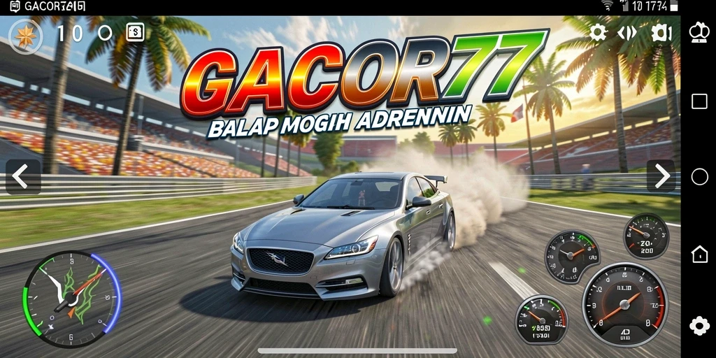 Tampilan menarik dari gameplay GACOR77 saat balapan.