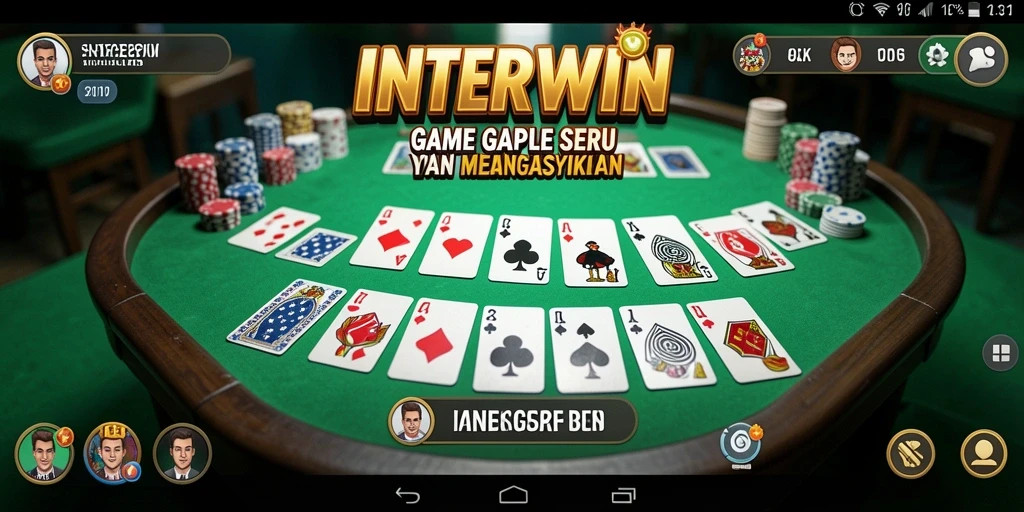 Screenshot gameplay INTERWIN yang menampilkan keseruan bermain Gaple.