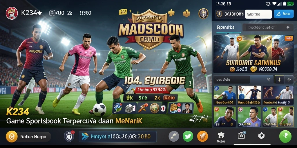 Screenshot gameplay K234 yang menampilkan taruhan olahraga secara real-time.