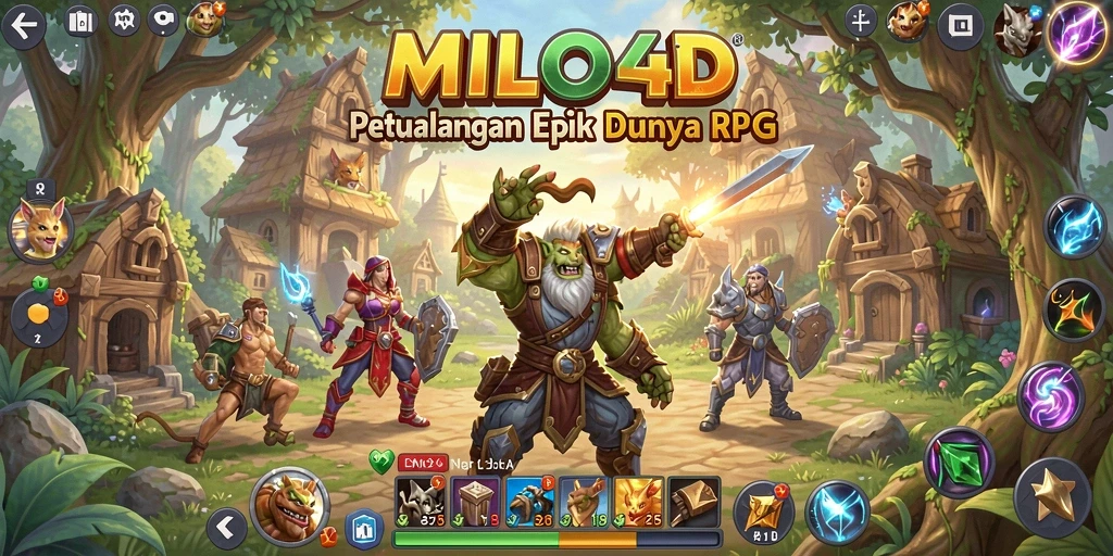 Tampilan gameplay epik dari petualangan RPG di MILO4D.