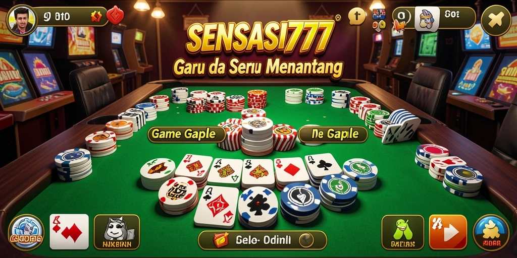 Screenshot SENSASI777 menampilkan gameplay Gaple yang menarik.