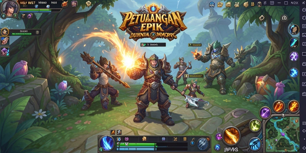 Screenshot gameplay W67 menampilkan aksi seru dalam pertempuran MMORPG.